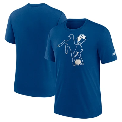 T-shirt à trois mélanges Nike bleu pour hommes des Indianapolis Colts Rewind Logo