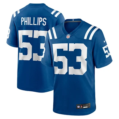 Maillot Nike Jacob Phillips Royal pour homme des Indianapolis Colts