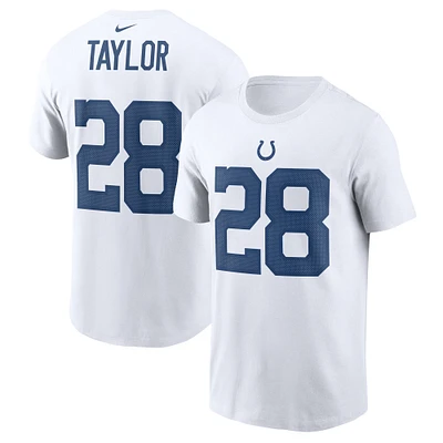 T-shirt Nike Jonathan Taylor pour homme, blanc, nom et numéro du joueur des Indianapolis Colts