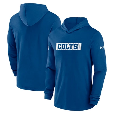 T-shirt à manches longues Nike Royal Indianapolis Colts Sideline pour homme