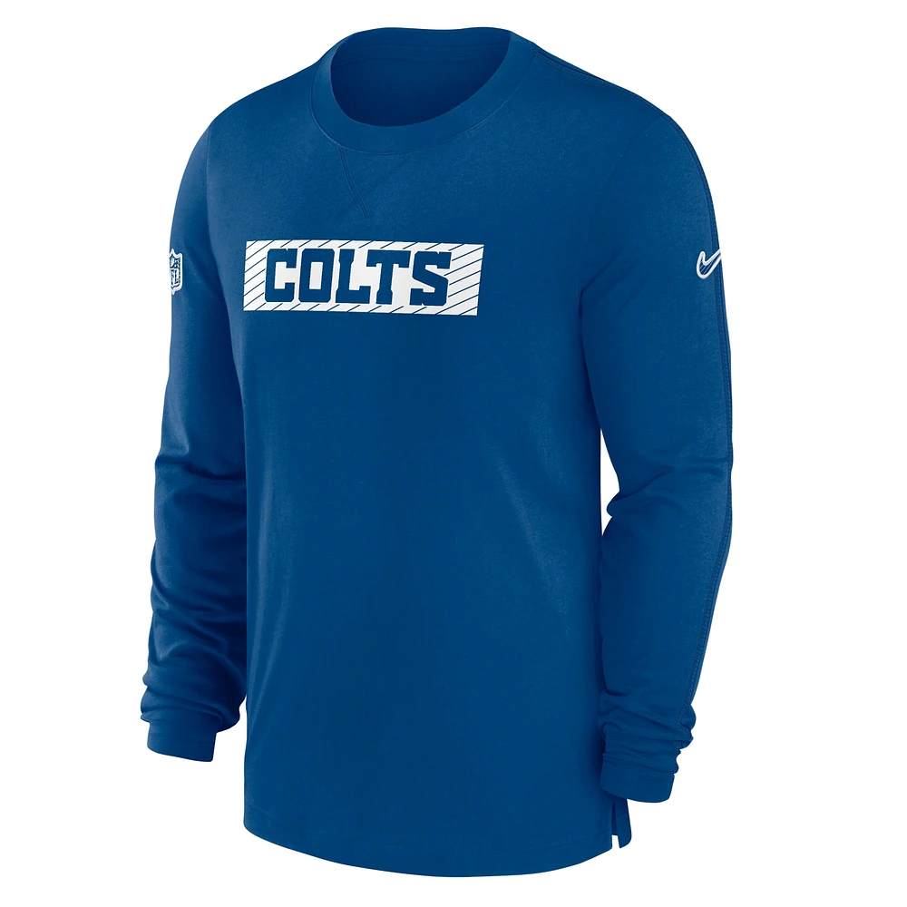 Men's Nike Royal Indianapolis Colts Sideline Player Performance Long Sleeve T-Shirt