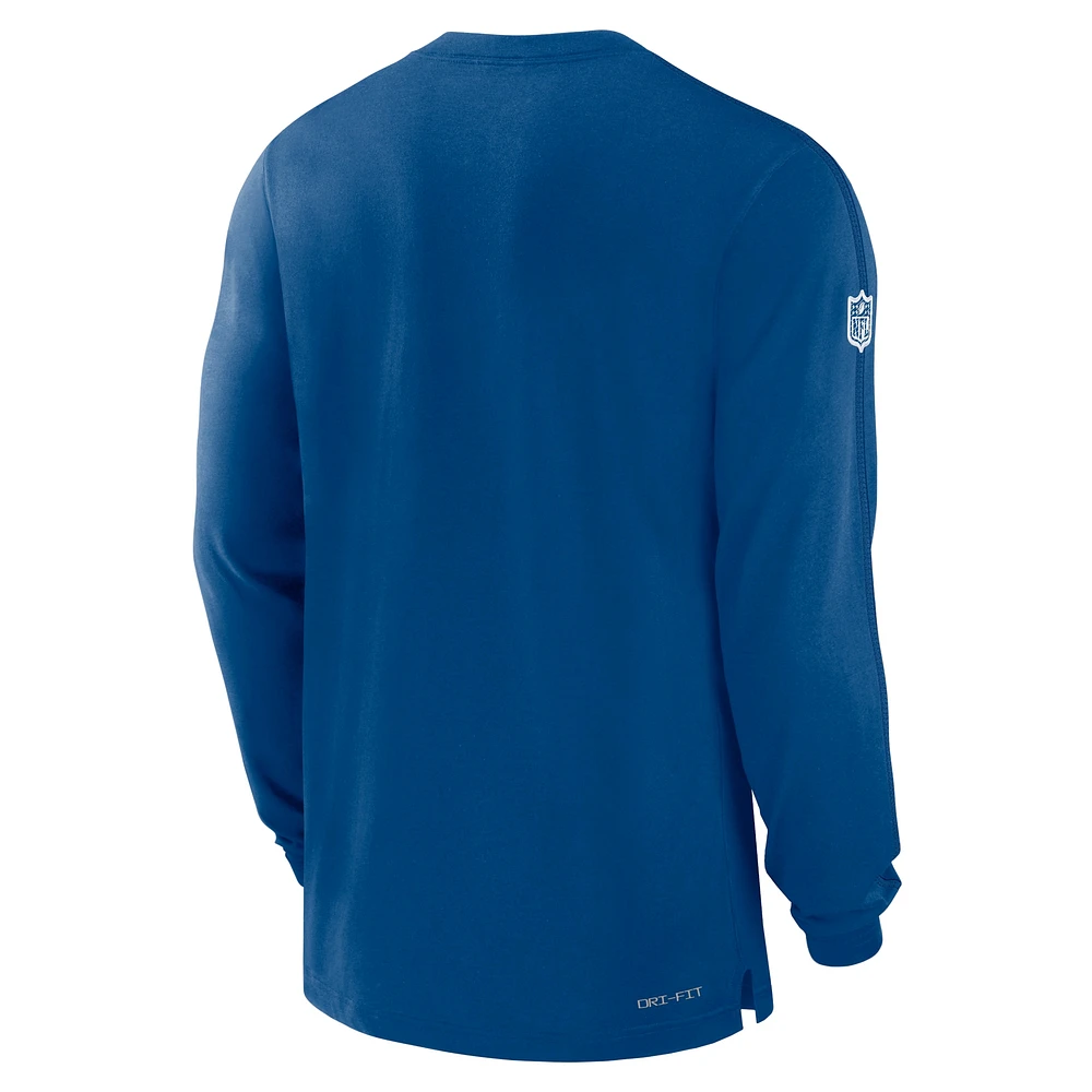 Men's Nike Royal Indianapolis Colts Sideline Player Performance Long Sleeve T-Shirt