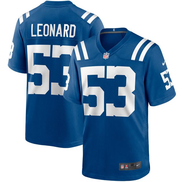 Joueur de jeu Nike Darius Leonard Royal Indianapolis Colts pour homme - Maillot