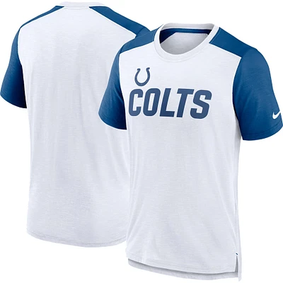 T-shirt avec nom de l'équipe des Colts d'Indianapolis Nike pour homme, blanc/bleu chiné