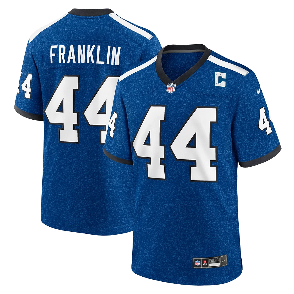 Maillot Nike Zaire Franklin bleu pour homme des Indianapolis Colts, match alternatif
