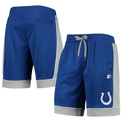 Short de mode préféré des fans Colts d'Indianapolis Starter Royal/Gris pour homme
