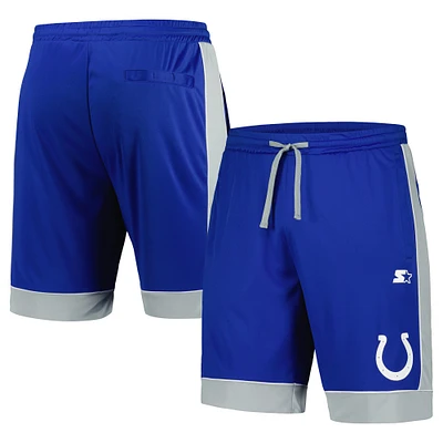 Short de mode préféré des fans Colts d'Indianapolis Starter Royal/Gris pour hommes