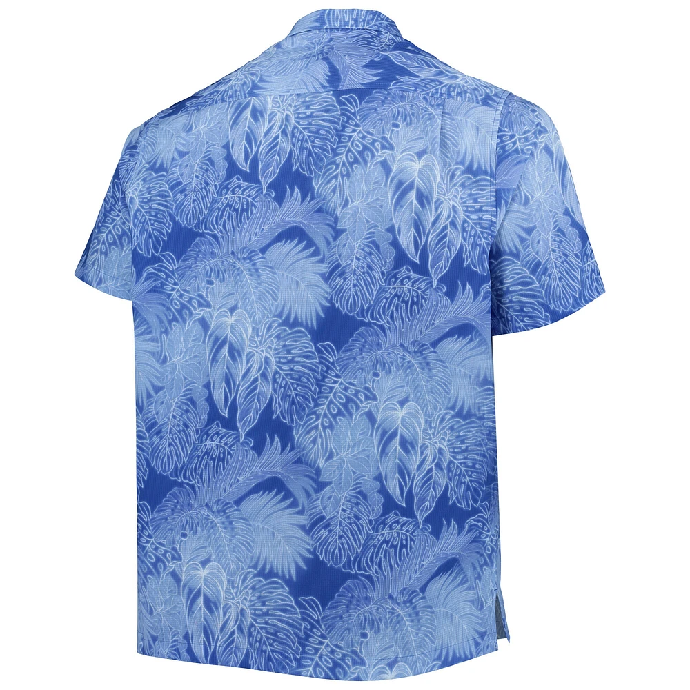 Men's Tommy Bahama Royal Indianapolis Colts Big & Tall Coast Luminescent Fronds Camp IslandZone Button-Up Shirt