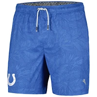 Men's Tommy Bahama Royal Indianapolis Colts Naples Layered Leaves Swim Trunks