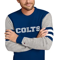 Men's Tommy Hilfiger Royal/Heather Gray Indianapolis Colts Acrylic Crewneck Pullover Sweatshirt