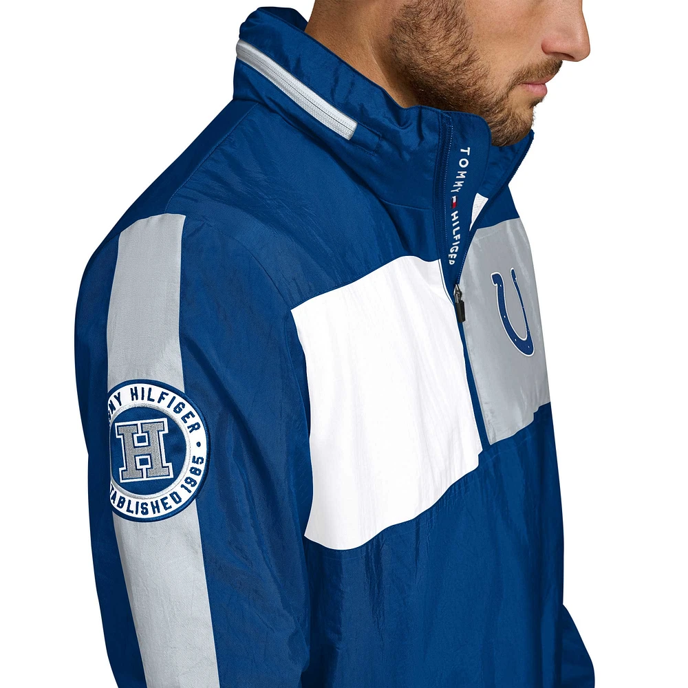 Men's Tommy Hilfiger Royal Indianapolis Colts Gael Lightweight Half-Zip Pullover Hoodie Jacket