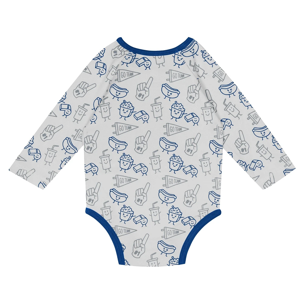 Ensemble 3 pièces avec body à manches longues, pantalon et bonnet en tricot revers Little Champ pour nouveau-nés nourrissons des Indianapolis Colts