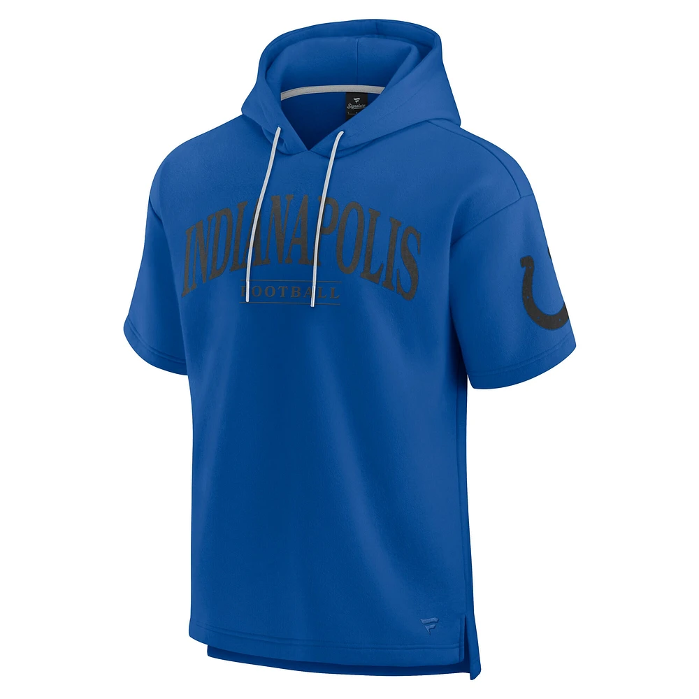 Unisex Fanatics  Royal Indianapolis Colts Elements Ready Short Sleeve Pullover Hoodie