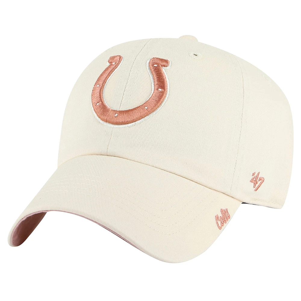 Women's '47 Natural Indianapolis Colts Ballpark Cheer Clean Up Adjustable Hat