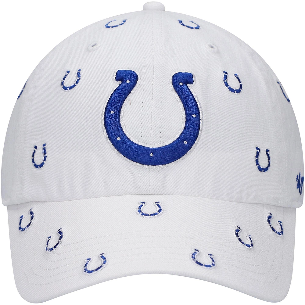 Women's '47 White Indianapolis Colts Confetti Clean Up Adjustable Hat