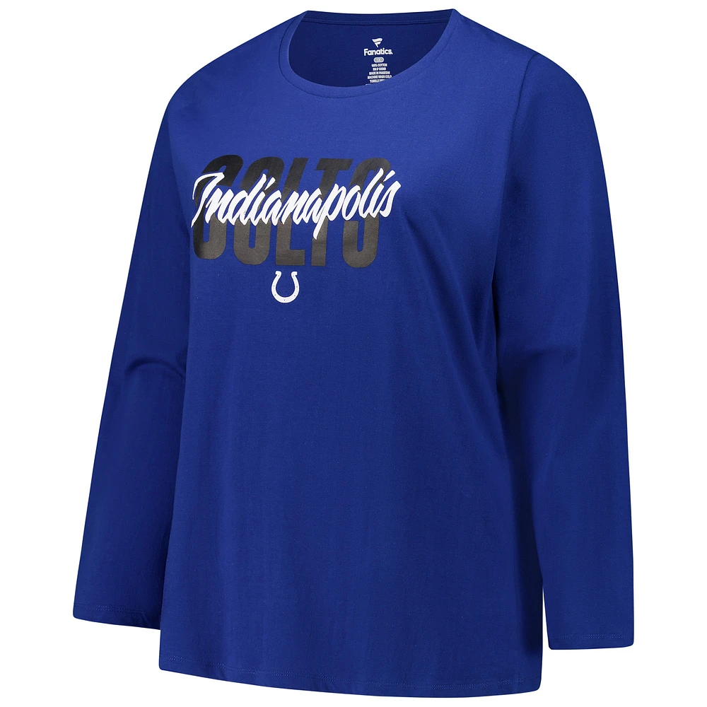Women's Fanatics Royal Indianapolis Colts Long Sleeve Scoop Neck T-Shirt