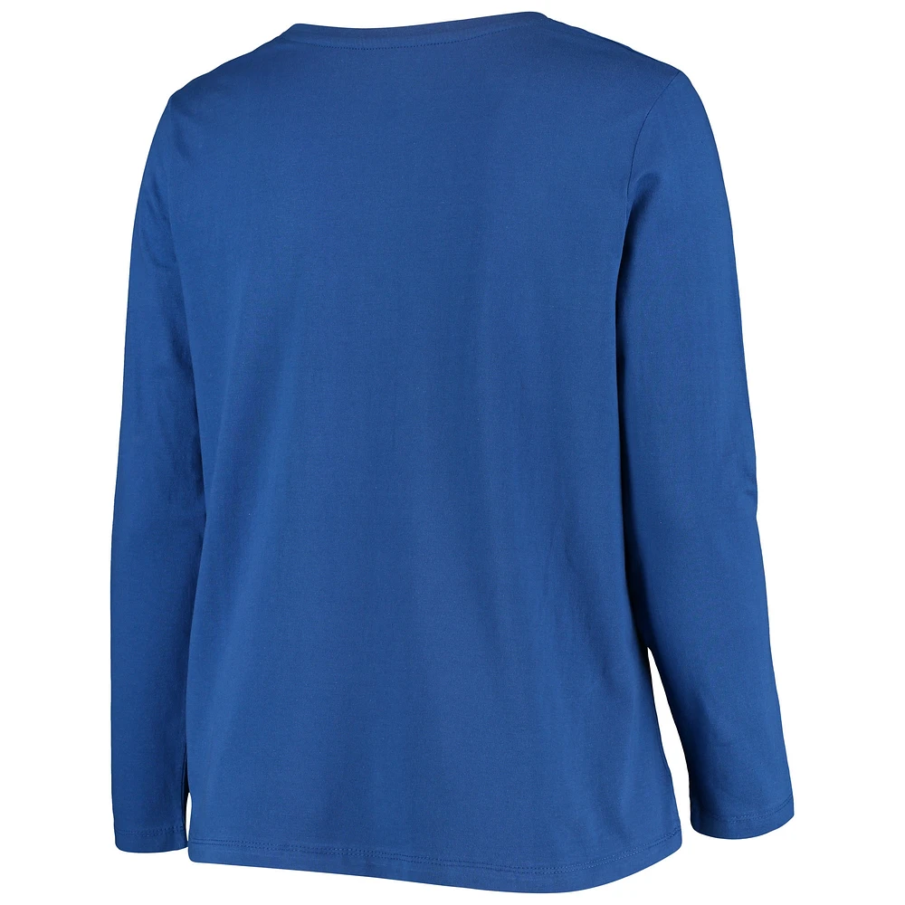Women's Fanatics Royal Indianapolis Colts Plus Primary Logo Long Sleeve T-Shirt