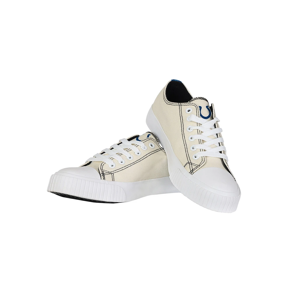 Chaussures en toile FOCO Indianapolis Colts basses pour femmes, crème