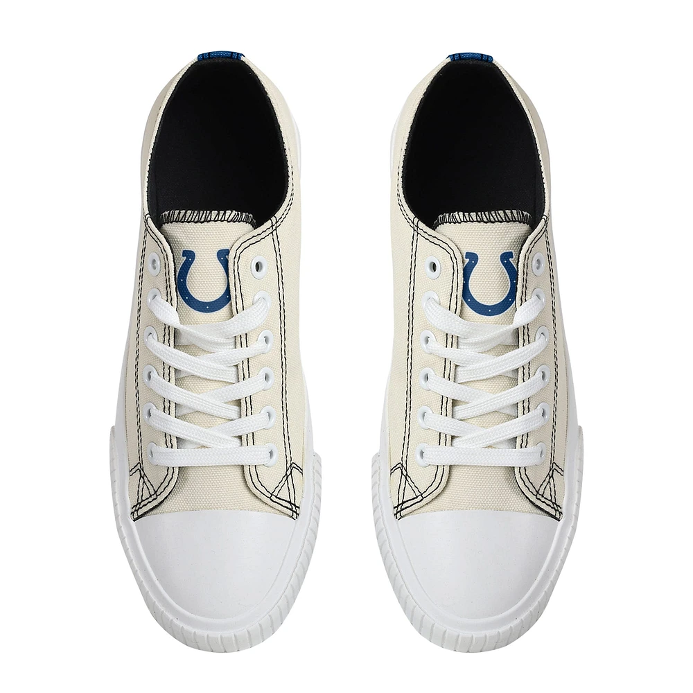 Chaussures en toile FOCO Indianapolis Colts basses pour femmes, crème