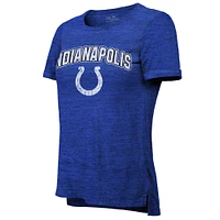 Women's Majestic Threads  Heather Blue Indianapolis Colts Indiana Nights Alternate Tri-Blend Boyfriend T-Shirt