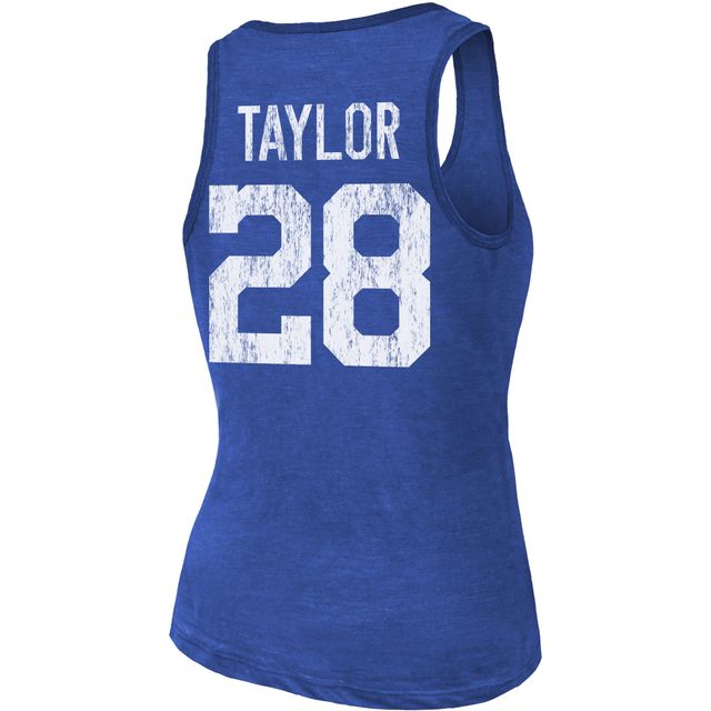 Débardeur tri-mélange Majestic Threads Jonathan Taylor Royal Indianapolis Colts pour femmes