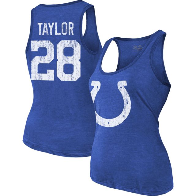 Débardeur tri-mélange Majestic Threads Jonathan Taylor Royal Indianapolis Colts pour femmes