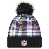 Women's New Era Black Indianapolis Colts 2024 NFL Crucial Catch Cuffed Knit Hat with Pom