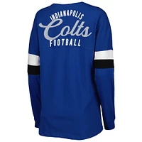 Women's New Era  Royal Indianapolis Colts Athletic Varsity Lightweight Lace-Up Long Sleeve T-Shirt