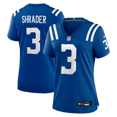 Maillot Nike Spencer Shrader Royal pour femme des Indianapolis Colts