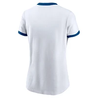 Women's Nike White Indianapolis Colts Rewind Ringer Tri-Blend T-Shirt