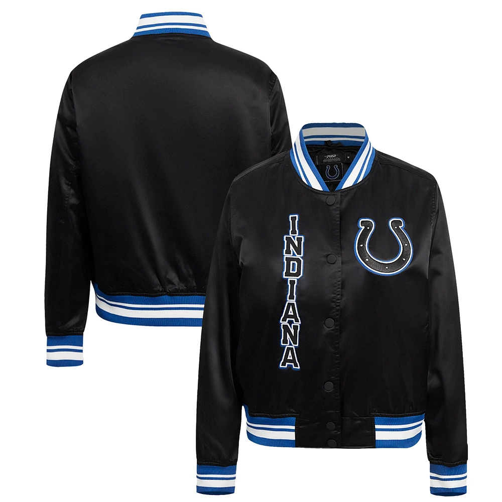 Blouson aviateur Pro Standard noir Indianapolis Colts Indiana Nights pour femme