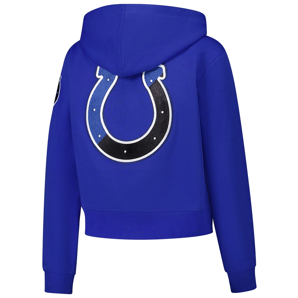 Women's Pro Standard Royal Indianapolis Colts Split Logo Full-Zip Hoodie