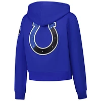 Women's Pro Standard Royal Indianapolis Colts Split Logo Full-Zip Hoodie
