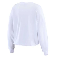 Women's WEAR by Erin Andrews White Indianapolis Colts Postcard Cropped Long Sleeve Top