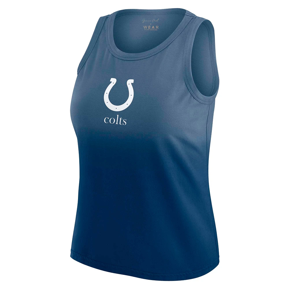 Women's WEAR by Erin Andrews x Gracie Hunt Heather Navy Indianapolis Colts Ombre Tank Top