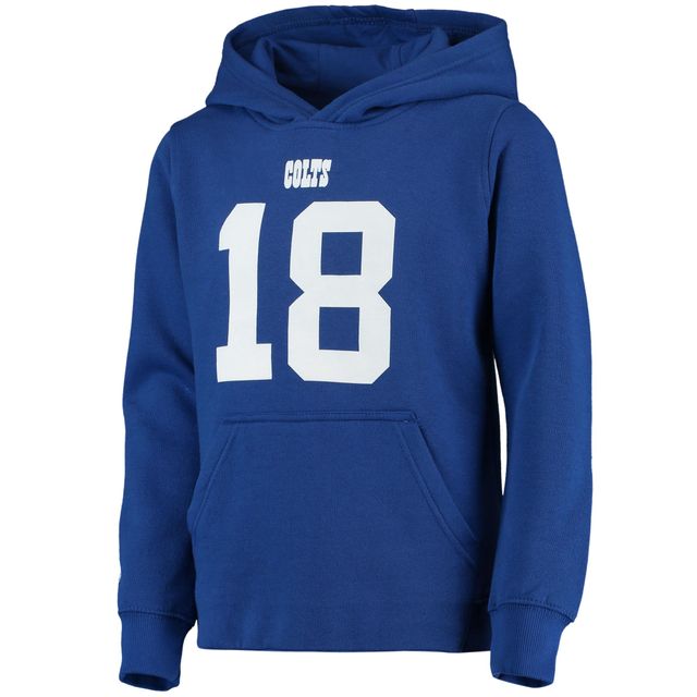 Mitchell & Ness Peyton Manning Royal Indianapolis Colts Nom et numéro du joueur retraité Pull à capuche