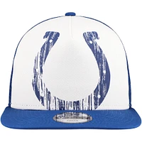 Youth New Era White/Royal Indianapolis Colts Distressed 9FIFTY A-Frame Snapback Hat