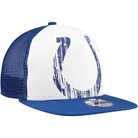 Youth New Era White/Royal Indianapolis Colts Distressed 9FIFTY A-Frame Snapback Hat