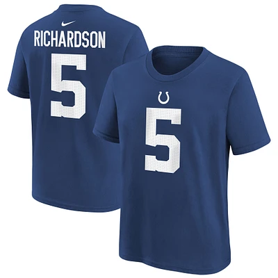 T-shirt avec nom et numéro de joueur Nike Anthony Richardson Royal Indianapolis Colts pour jeune