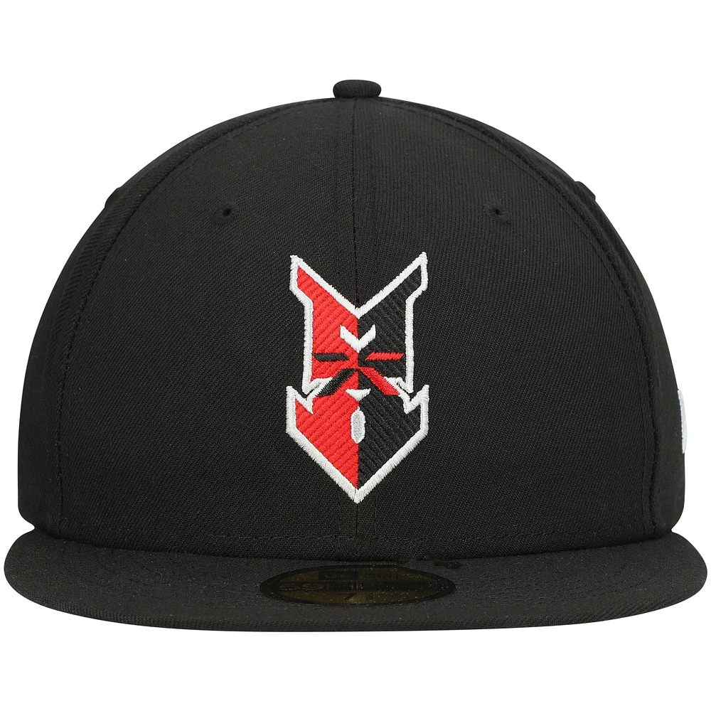 Men's New Era Black Indianapolis Indians Authentic Collection Road 59FIFTY Fitted Hat