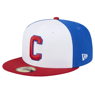 Casquette ajustée 59FIFTY bleue sur le thème des Clowns de nuit Indiens d'Indianapolis New Era pour hommes