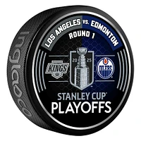 Inglasco Los Angeles Kings vs. Edmonton Oilers 2025 Stanley Cup Playoffs First Round Dueling Match-Up Hockey Puck