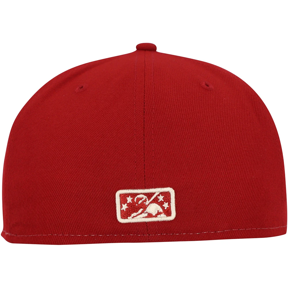 Men's New Era White/Red Inland Empire 66ers Theme Night Redlands Pickers 59FIFTY Fitted Hat