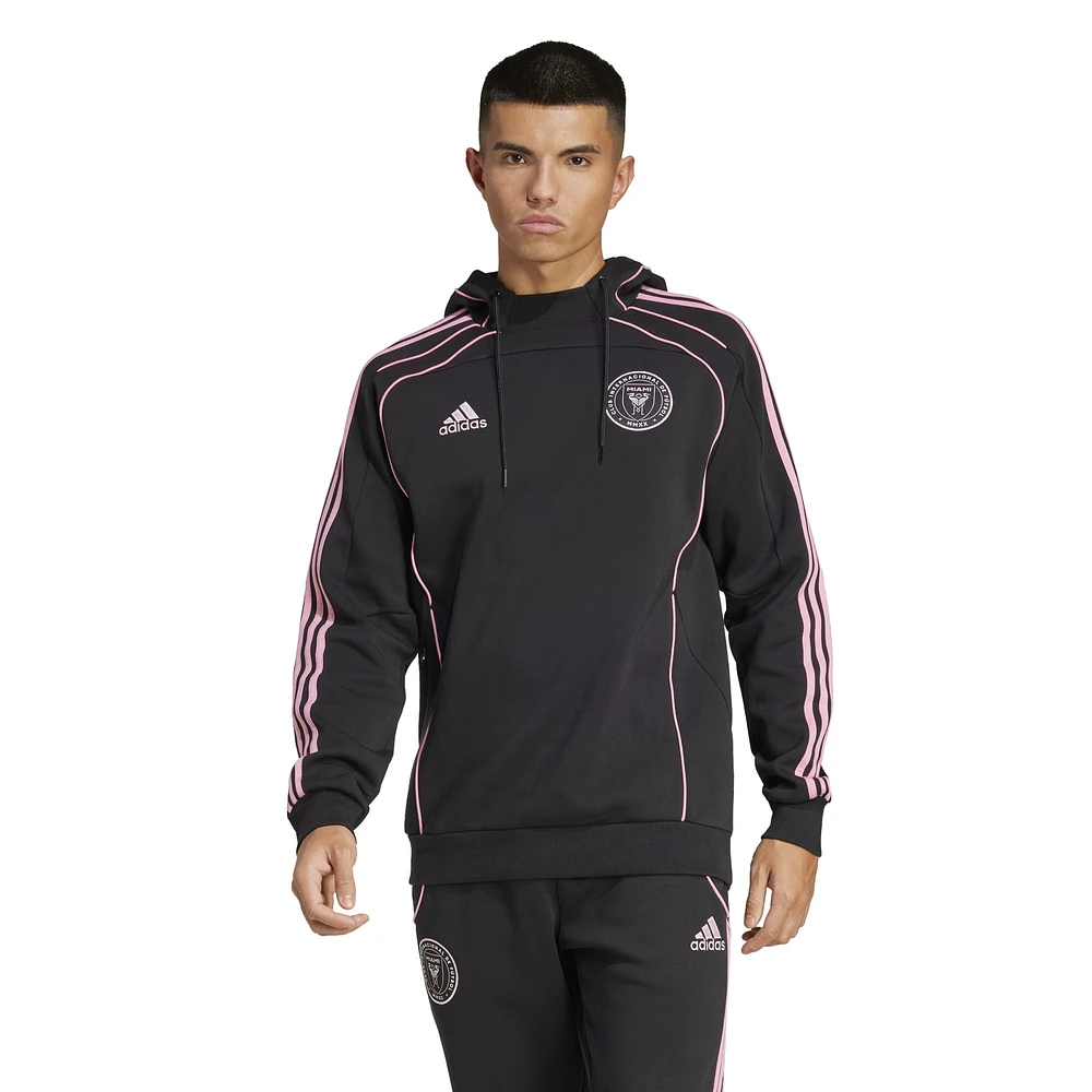 Sweat à capuche adidas noir Inter Miami CF 2025 Travel pour homme