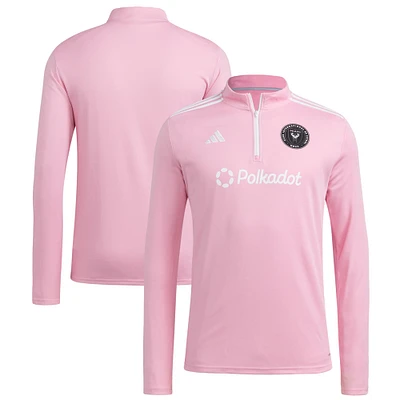 Haut d'entraînement à manches longues et fermeture éclair quart de tour adidas rose Inter Miami CF 2025 pour homme