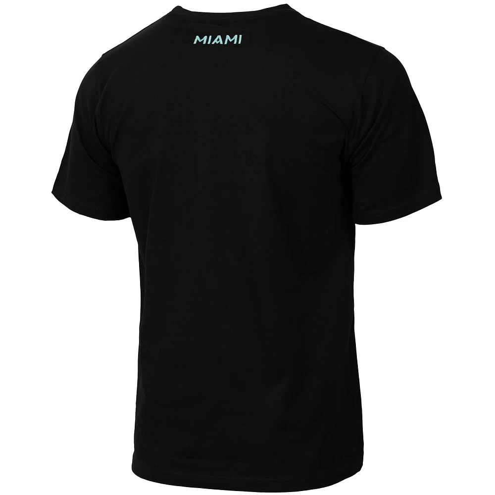 Men's Black Inter Miami CF  Retro Palm Heavy Relaxed T-Shirt