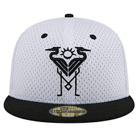 Men's New Era Gray Inter Miami CF Throwback Mesh 59FIFTY Fitted Hat