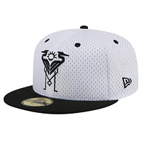 Men's New Era Gray Inter Miami CF Throwback Mesh 59FIFTY Fitted Hat