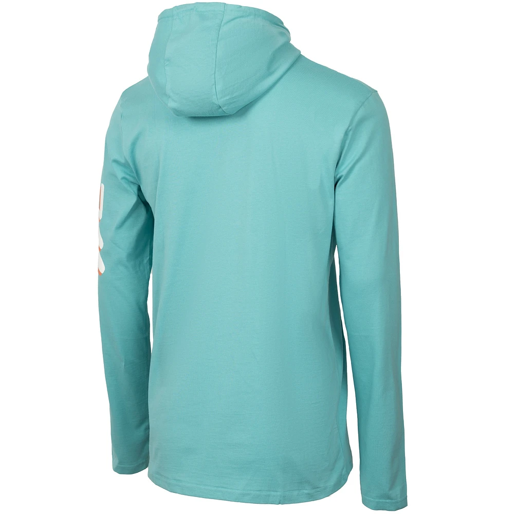 T-shirt à capuche décontracté manches longues pour hommes, bleu sarcelle, Inter Miami CF Vice Script