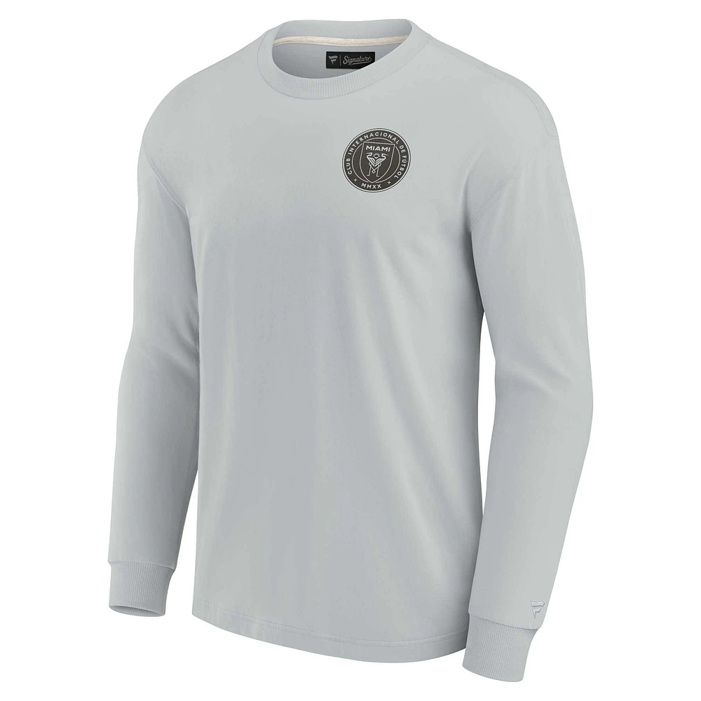 T-shirt unisexe Fanatics gris Inter Miami CF Elements super doux à manches longues